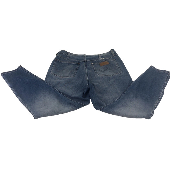 Wrangler Women’s Wriggler 612 Skinny Jeans 32x28 Blue Denim High Rise Distressed - Picture 8 of 11